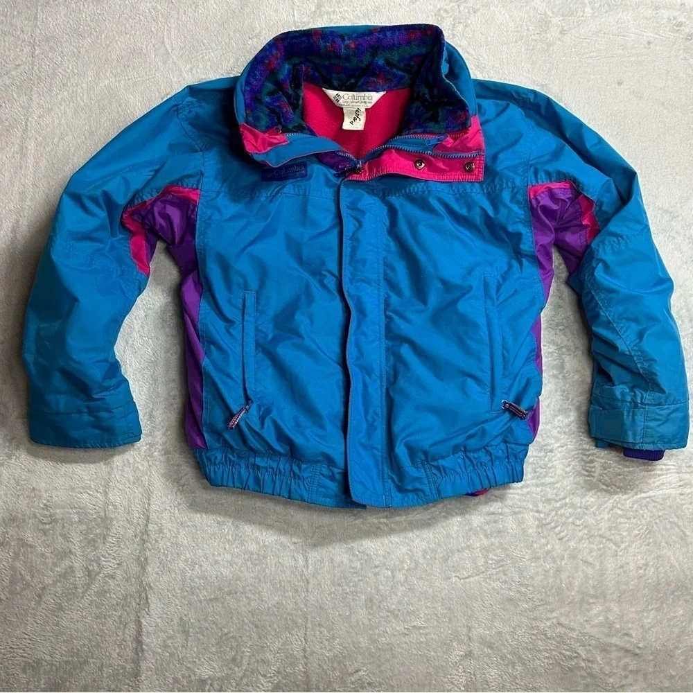 VTG 90’s Columbia Bugaboo 3 In 1 Teal, Pink Ski Jacket Fleece Youth, 14-16